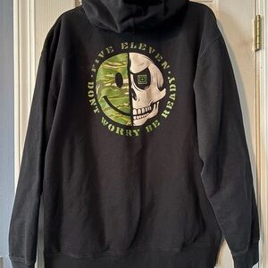 5.11 Tactical Black Hoodie with Camo Skull Design